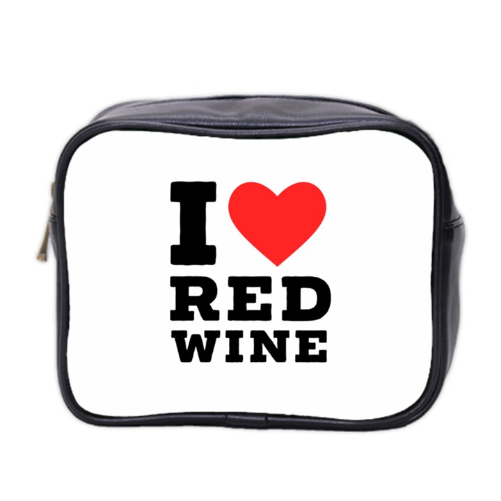 I love red wine Mini Toiletries Bag (Two Sides)