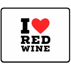 I Love Red Wine Fleece Blanket (medium)