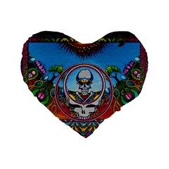 Grateful Dead Wallpapers Standard 16  Premium Heart Shape Cushions by Mog4mog4