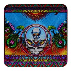 Grateful Dead Wallpapers Square Glass Fridge Magnet (4 Pack) by Mog4mog4