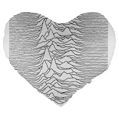 Joy Division Unknown Pleasures Post Punk Large 19  Premium Heart Shape Cushions by Mog4mog4