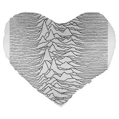 Joy Division Unknown Pleasures Post Punk Large 19  Premium Flano Heart Shape Cushions by Mog4mog4