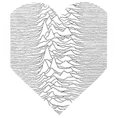 Joy Division Unknown Pleasures Post Punk Wooden Puzzle Heart by Mog4mog4