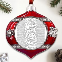 Joy Division Unknown Pleasures Post Punk Metal Snowflake And Bell Red Ornament by Mog4mog4