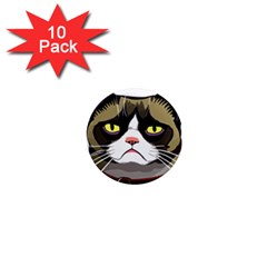 Grumpy Cat 1  Mini Magnet (10 Pack)  by Mog4mog4