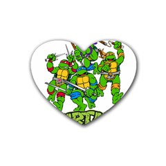 Teenage Mutant Ninja Turtles Rubber Heart Coaster (4 Pack) by Mog4mog4