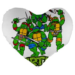 Teenage Mutant Ninja Turtles Large 19  Premium Heart Shape Cushions by Mog4mog4