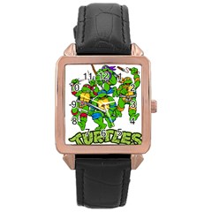 Teenage Mutant Ninja Turtles Rose Gold Leather Watch  by Mog4mog4