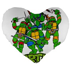 Teenage Mutant Ninja Turtles Large 19  Premium Flano Heart Shape Cushions by Mog4mog4