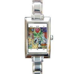 Beauty Stained Glass Rectangle Italian Charm Watch by Mog4mog4