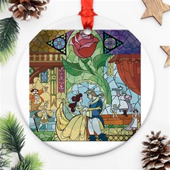 Beauty Stained Glass Ornament (round) by Mog4mog4