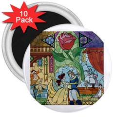 Beauty Stained Glass 3  Magnets (10 Pack)  by Mog4mog4