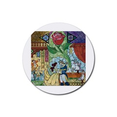 Beauty Stained Glass Rubber Round Coaster (4 Pack) by Mog4mog4