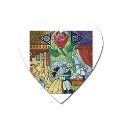 Beauty Stained Glass Heart Magnet by Mog4mog4