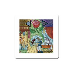 Beauty Stained Glass Square Magnet by Mog4mog4