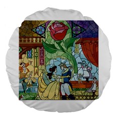 Beauty Stained Glass Large 18  Premium Flano Round Cushions by Mog4mog4