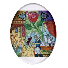 Beauty Stained Glass Oval Glass Fridge Magnet (4 Pack) by Mog4mog4