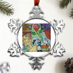 Beauty Stained Glass Metal Small Snowflake Ornament