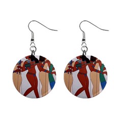 Egypt Fresco Mural Decoration Mini Button Earrings by Mog4mog4