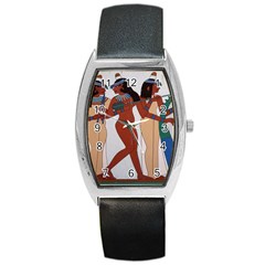 Egypt Fresco Mural Decoration Barrel Style Metal Watch by Mog4mog4