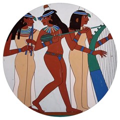 Egypt Fresco Mural Decoration Round Trivet by Mog4mog4