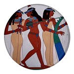 Egypt Fresco Mural Decoration Round Glass Fridge Magnet (4 pack) Front