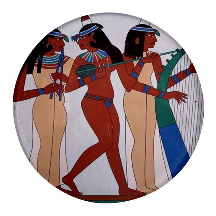 Egypt Fresco Mural Decoration Round Glass Fridge Magnet (4 pack)