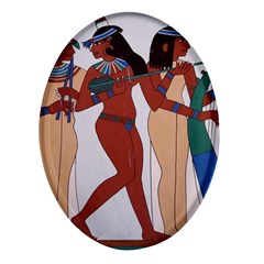 Egypt Fresco Mural Decoration Oval Glass Fridge Magnet (4 Pack) by Mog4mog4