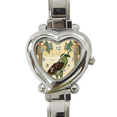 Egyptian Paper Papyrus Bird Heart Italian Charm Watch by Mog4mog4