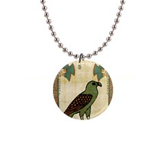 Egyptian Paper Papyrus Bird 1  Button Necklace by Mog4mog4