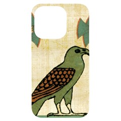 Egyptian Paper Papyrus Bird Iphone 14 Pro Black Uv Print Case by Mog4mog4