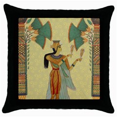 Egyptian Design Man Artifact Royal Throw Pillow Case (black) by Mog4mog4