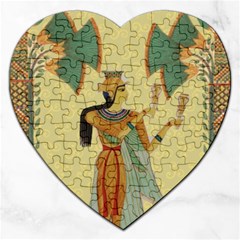 Egyptian Design Man Artifact Royal Jigsaw Puzzle (heart) by Mog4mog4