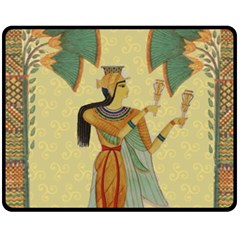 Egyptian Design Man Artifact Royal Two Sides Fleece Blanket (medium) by Mog4mog4