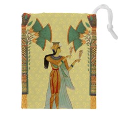 Egyptian Design Man Artifact Royal Drawstring Pouch (4xl) by Mog4mog4