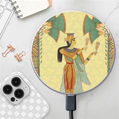 Egyptian Design Man Artifact Royal Wireless Fast Charger(white) by Mog4mog4