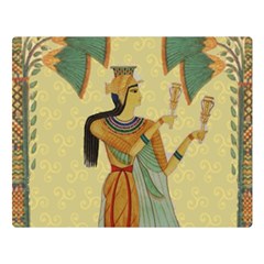 Egyptian Design Man Artifact Royal Premium Plush Fleece Blanket (large) by Mog4mog4