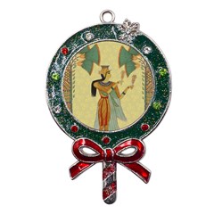 Egyptian Design Man Artifact Royal Metal X mas Lollipop With Crystal Ornament by Mog4mog4