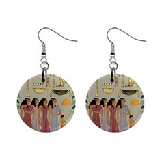 Egyptian Paper Women Child Owl Mini Button Earrings by Mog4mog4