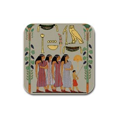 Egyptian Paper Women Child Owl Rubber Square Coaster (4 Pack) by Mog4mog4