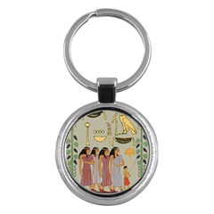 Egyptian Paper Women Child Owl Key Chain (round) by Mog4mog4