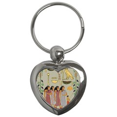 Egyptian Paper Women Child Owl Key Chain (heart) by Mog4mog4