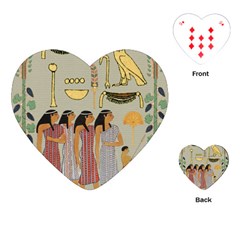 Egyptian Paper Women Child Owl Playing Cards Single Design (heart)