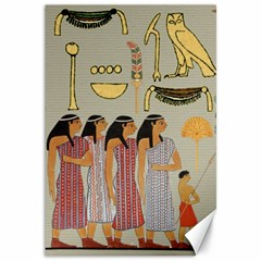 Egyptian Paper Women Child Owl Canvas 12  X 18  by Mog4mog4