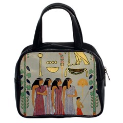 Egyptian Paper Women Child Owl Classic Handbag (two Sides) by Mog4mog4