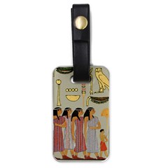 Egyptian Paper Women Child Owl Luggage Tag (one Side) by Mog4mog4