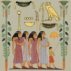 Egyptian Paper Women Child Owl Play Mat (square) by Mog4mog4