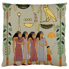 Egyptian Paper Women Child Owl Standard Premium Plush Fleece Cushion Case (one Side) by Mog4mog4