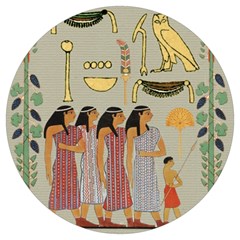 Egyptian Paper Women Child Owl Round Trivet by Mog4mog4