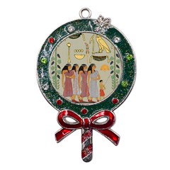 Egyptian Paper Women Child Owl Metal X mas Lollipop With Crystal Ornament by Mog4mog4